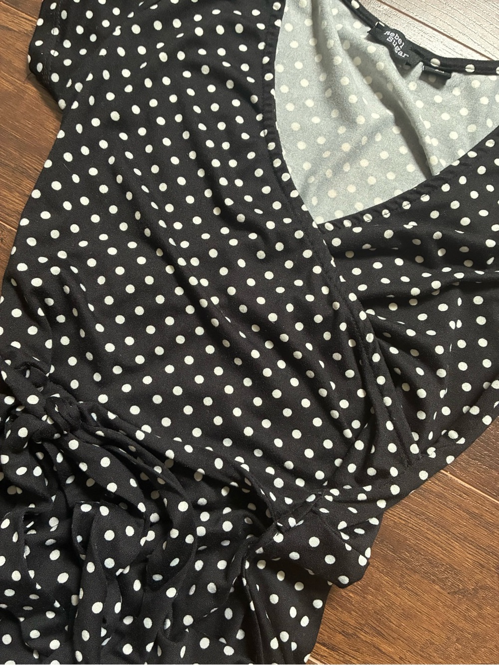 Rebel Sugar Black and White Polka Dot Mini Dress
